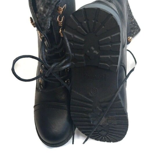 Forever Link Mango-31 Round Toe Military Knit Ankle Cuff Low Heel Boots Womens 6 - Picture 7 of 10